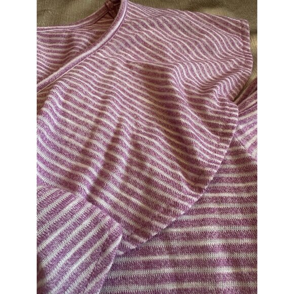 Womens Lane Bryant 18/20 Open Shoulder Short Sleeve Top Blouse Pink Stripe - Picture 3 of 8